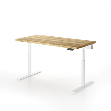 Solid Oak Standing Desk Golden Crust / White