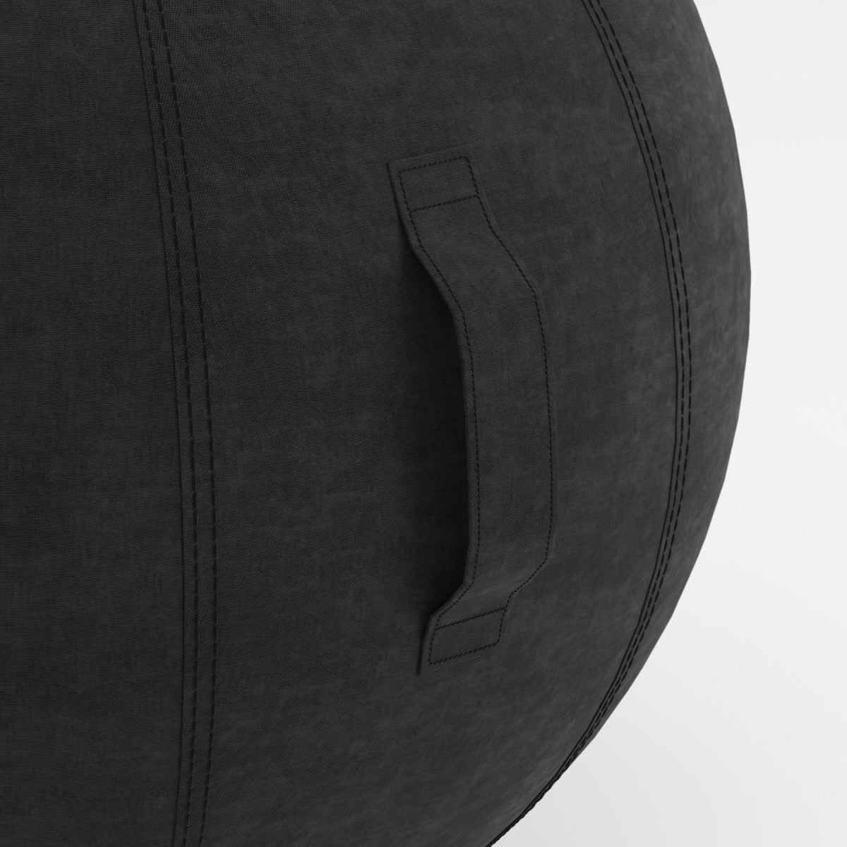 Black Ergonomic ball with a handle on a white background