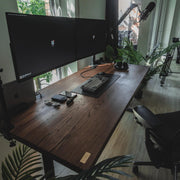 "Mahogany" Solid Wood Height-adjustable Desk