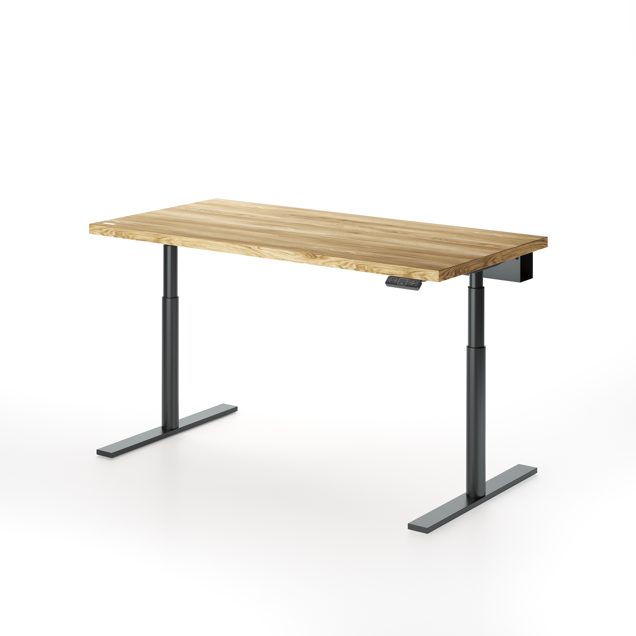 Solid Oak Standing Desk Golden Crust / Black