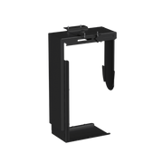 Black metal bracket on a white background