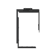 Black rectangular object on a white background