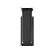 Black metal wall mount bracket on a white background